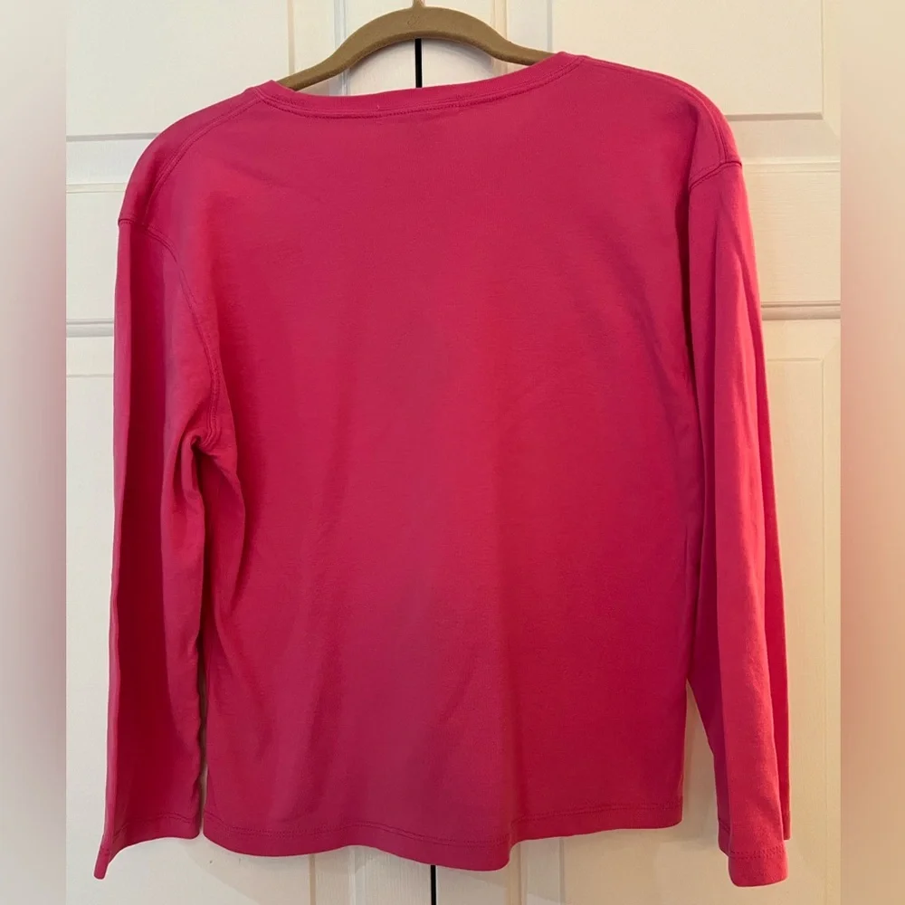 Roxie B Pink Argyle Long Sleeve Cotton Top EUC Size XL - Picture 7 of 7